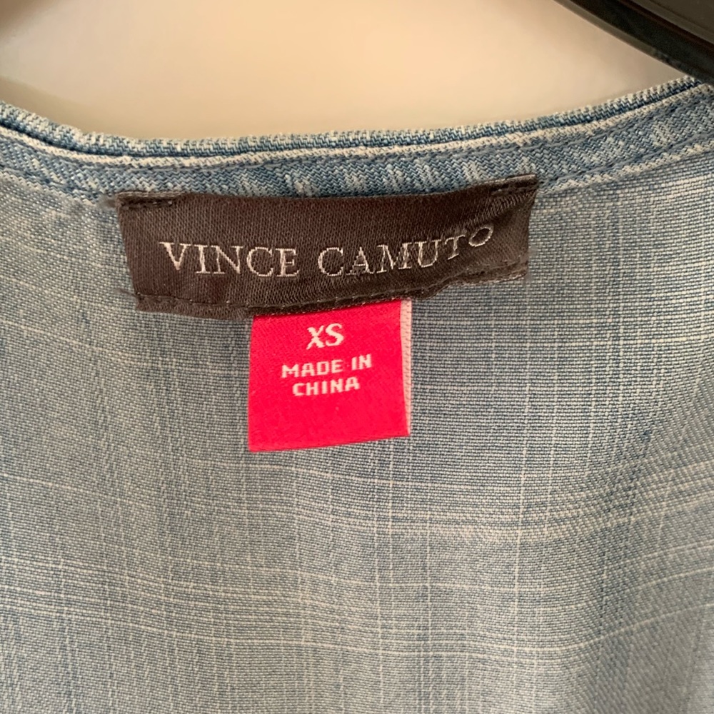 Vince Camuto Women's Blue Ruffled Button Front Chambray Shirt Dress Size… - Picture 6 of 7